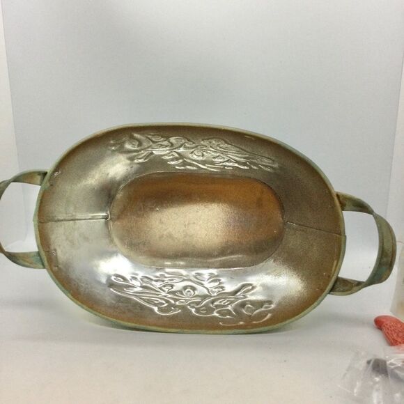 Shabby Chic Birds Tin Planter Storage Organizer NWT - Picture 4 of 10